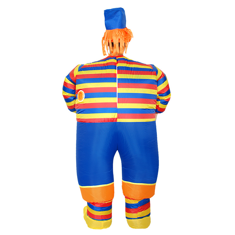 Halloween Striped Clown Inflatable Costume Funny Party Performance Outfit Cosplay Set Ever 