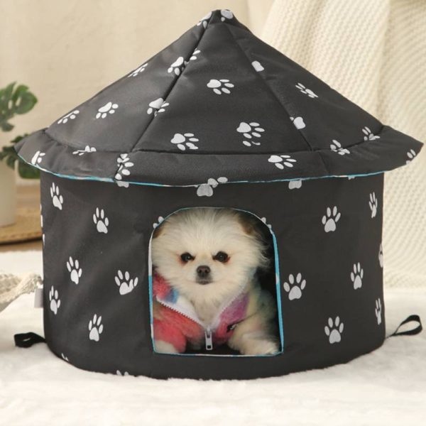 Outdoor Oxford cloth rain and snowproof warm pet house for cats and dogs