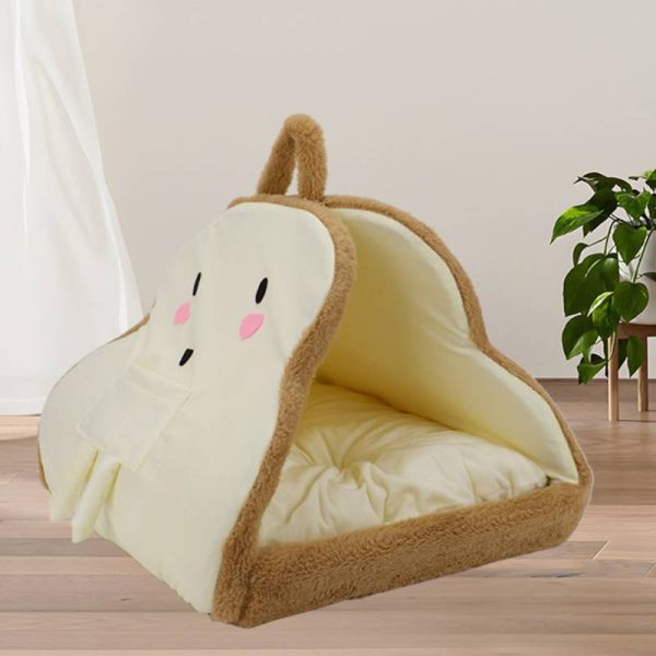 Cute Toast Cat House Semi-Enclosed Comfortable House for All Seasons