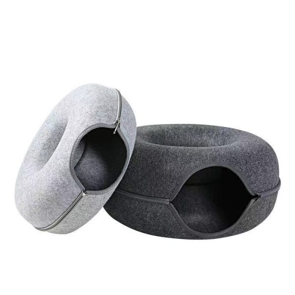 Donut Toy Tunnel Felt Double Storey Cat House