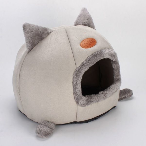 Cute cat head shape winter warm and comfortable pet house cat nest