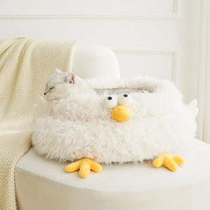 Chicken coop shape soft crystal velvet cute pet house cat bed