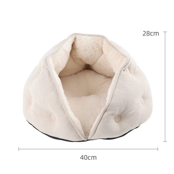 Short plush shell dumpling plus velvet warm cat nest cat house