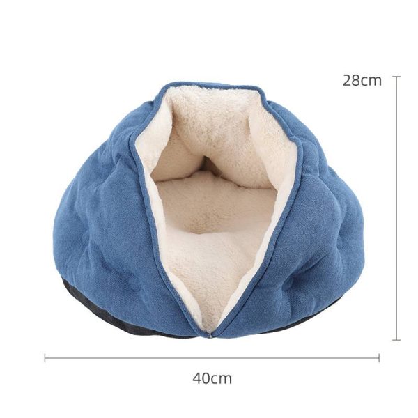 Short plush shell dumpling plus velvet warm cat nest cat house