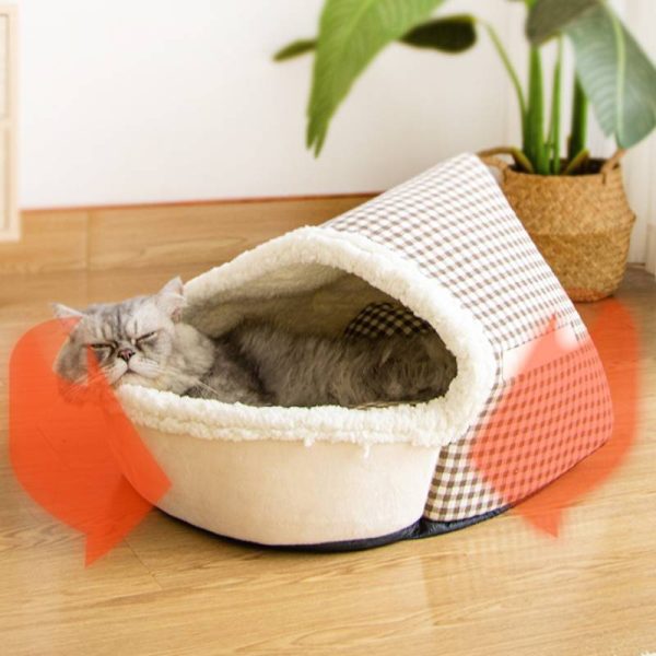 Winter warm slippers shape soft sherpa pet house cats and dogs