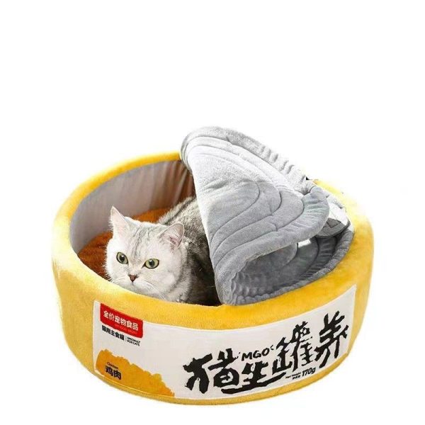 Can shape semi-enclosed winter warm cat bed and dog bed