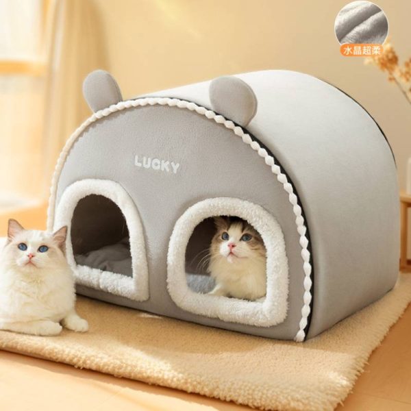 Large space thickened closed pet house for cats and dogs