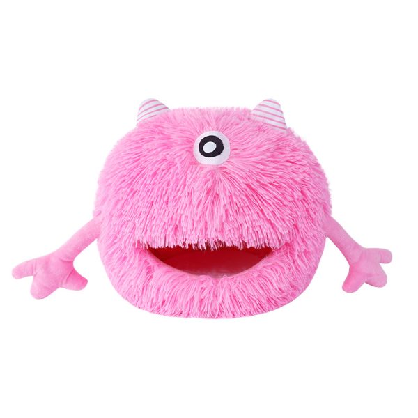 Cartoon monster skin-friendly long plush breathable warm cat hole