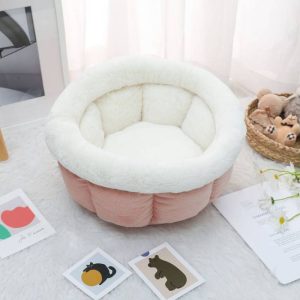 Lychee pattern flower shape soft cat bed and dog bed