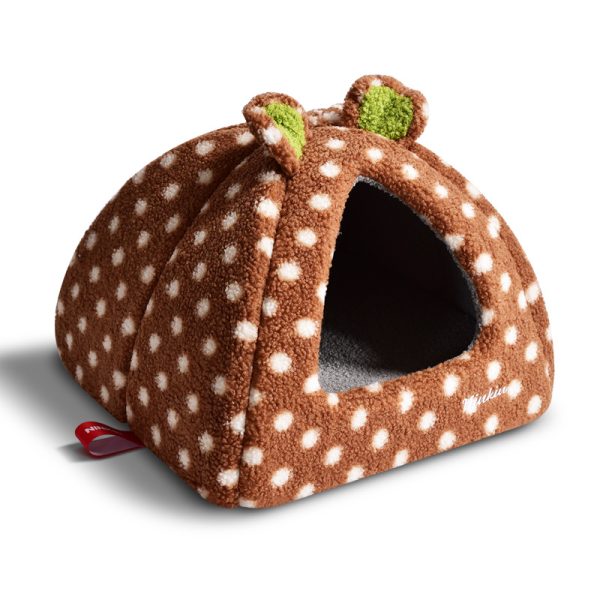 Polka dot imitation denim pet house cat and dog house