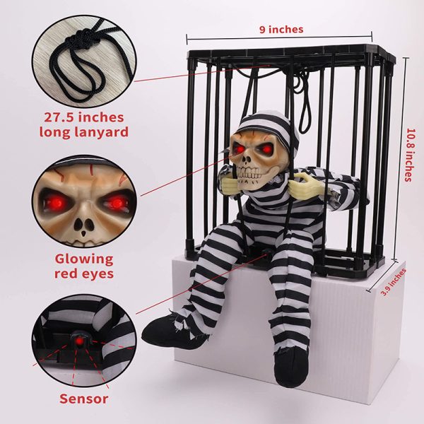 HalloweenScary Skull Cage Prisoner Haunted House Prop