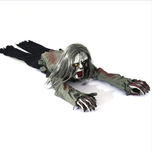 Halloween Scary Long Hair Glow Crawling Ghost Prop