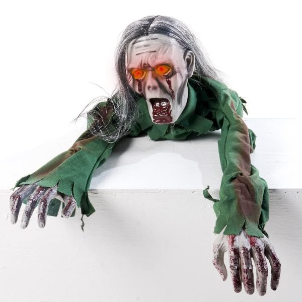 Halloween Scary Long Hair Glow Crawling Ghost Prop