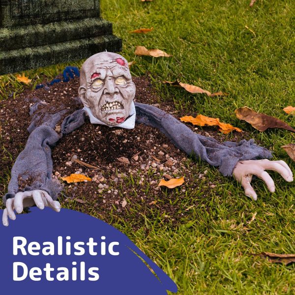 Halloween Hanging Zombie and Groundbreaker Prop with Flowing Robe