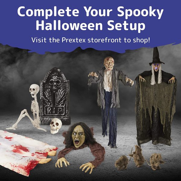 Halloween Hanging Zombie and Groundbreaker Prop with Flowing Robe