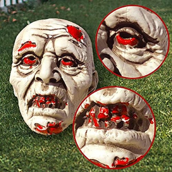 Halloween Outdoor Zombie Face Realistic Skeleton Stakes Prop