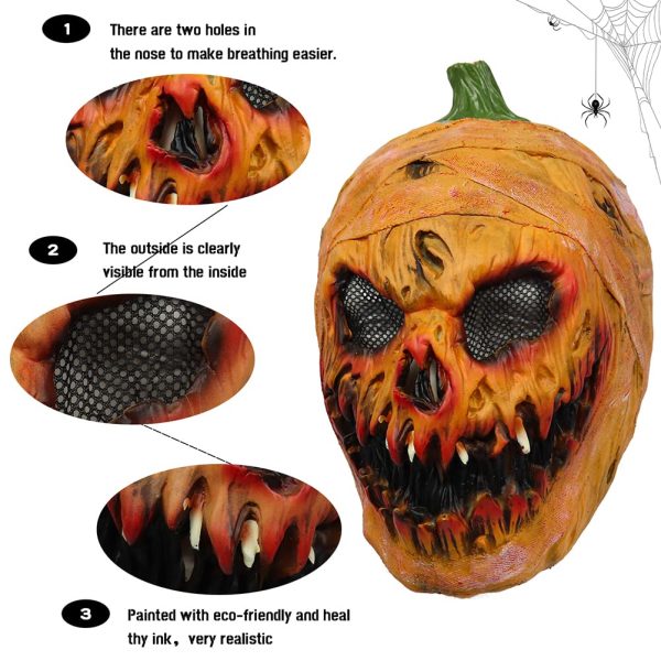 Halloween Scary Pumpkin Monster Mask Prop