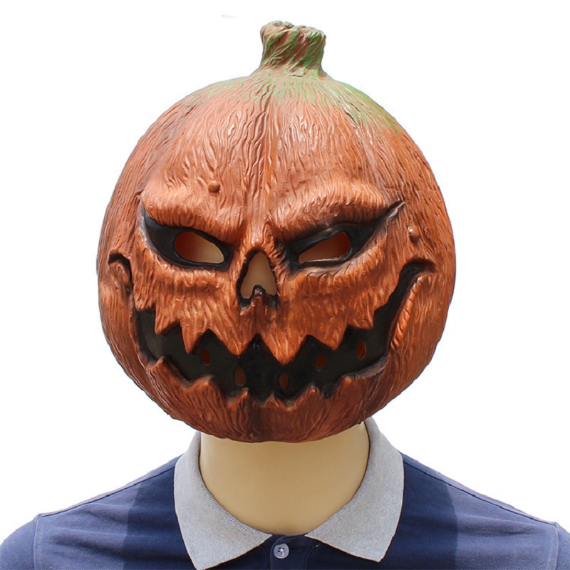 Halloween Latex Pumpkin Head Mask Props