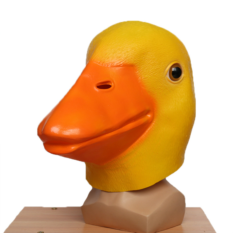 Halloween Funny Yellow Duck Head Mask Prop