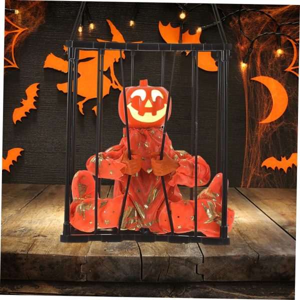 Halloween Scary Cage Spooky Ghost Pumpkin Skull Prop