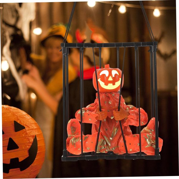 Halloween Scary Cage Spooky Ghost Pumpkin Skull Prop