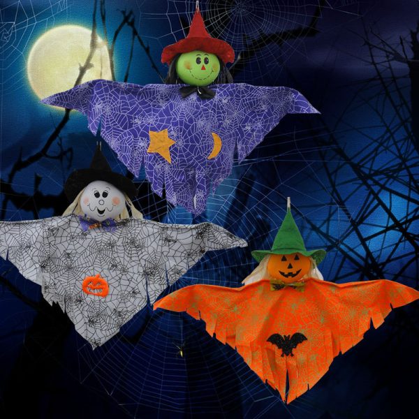 3pcs Halloween Scarecrow Decoration Doll Ghost Pendant Props