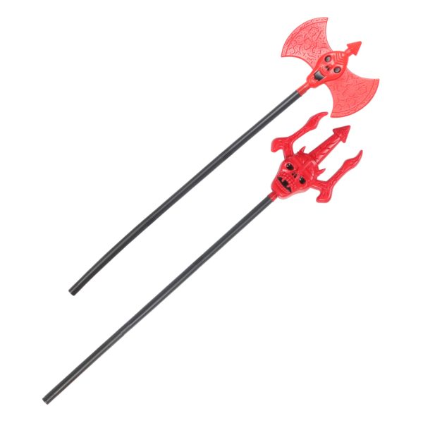 1set Halloween Reaper Skull Axe Pitchfork Weapons Props