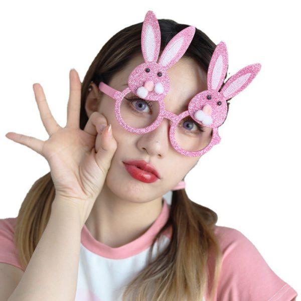 Halloween Pink Glitter Rabit Sunglasses Prop