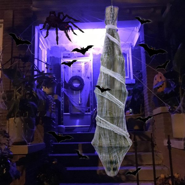 Halloween LED Eyes Upside down Hang silkworm Corpse Prop