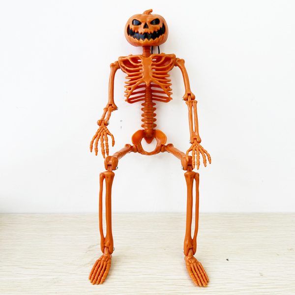 2pcs Halloween Pumpkin Head Skeleton Prop