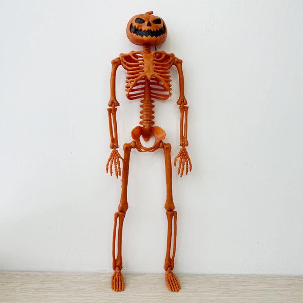 2pcs Halloween Pumpkin Head Skeleton Prop