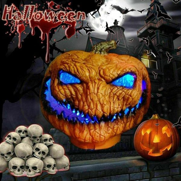 Halloween Evil Led Light Up Pumpkin Prop