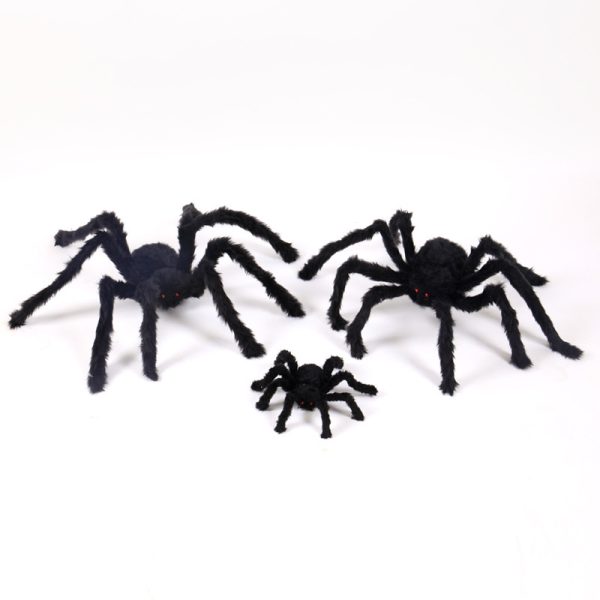 3pcs Halloween Lighted Black Spider Prop