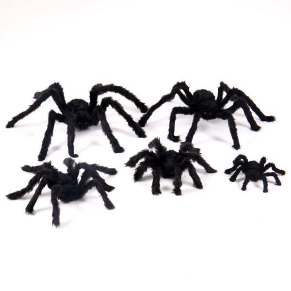 3pcs Halloween Lighted Black Spider Prop