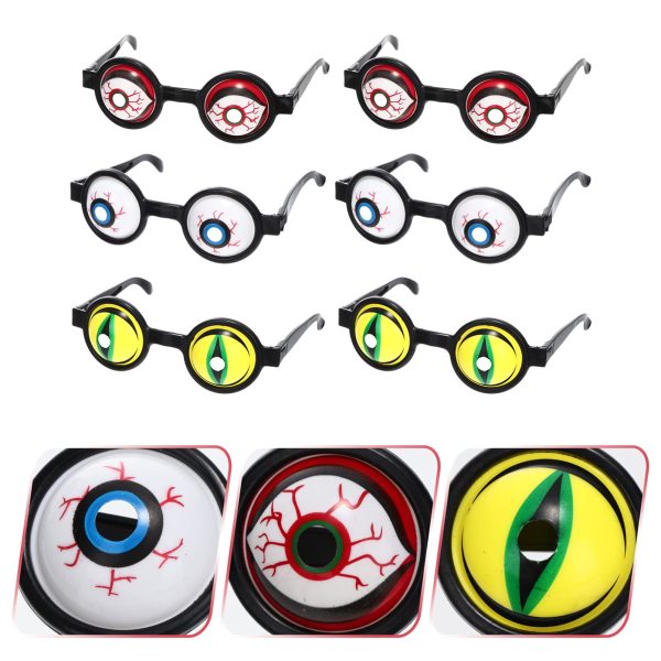 6pcs Halloween Convex Eyeglasses Prop