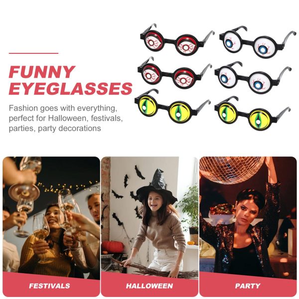 6pcs Halloween Convex Eyeglasses Prop