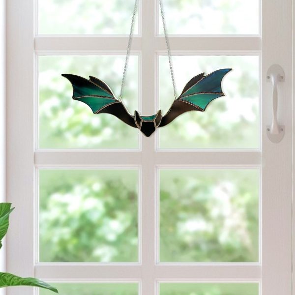 Halloween Green Hanging Bat Prop