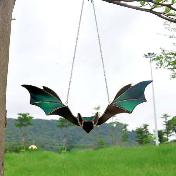 Halloween Green Hanging Bat Prop