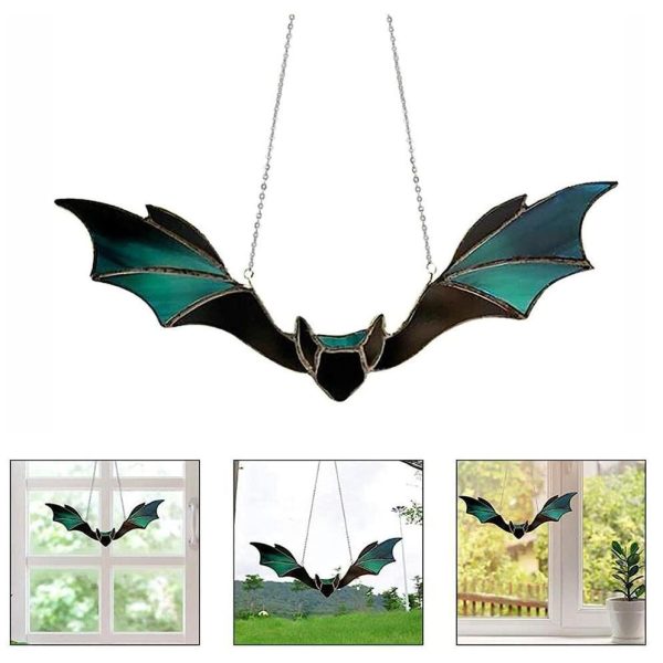 Halloween Green Hanging Bat Prop