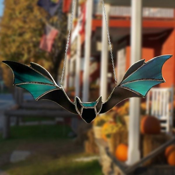 Halloween Green Hanging Bat Prop