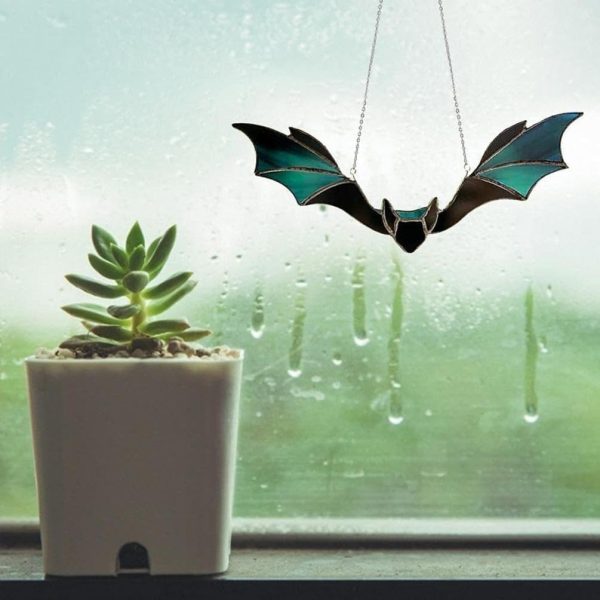 Halloween Green Hanging Bat Prop