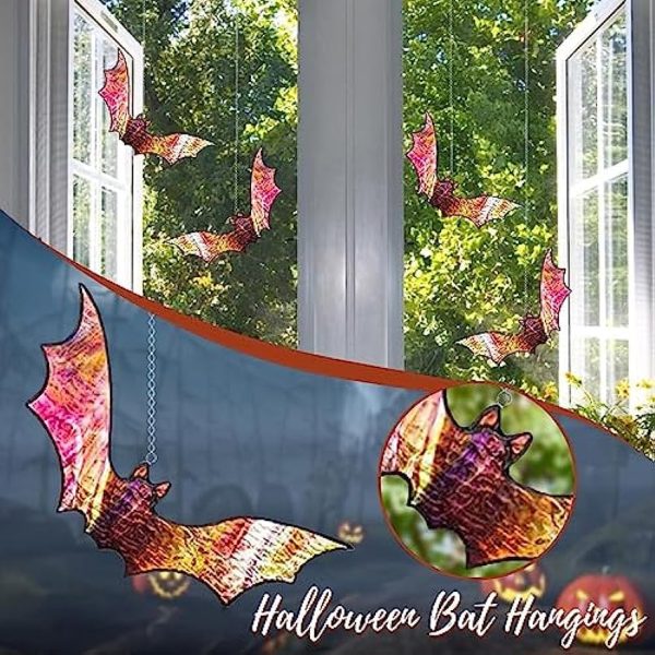 Halloween Red Hanging Bat Prop