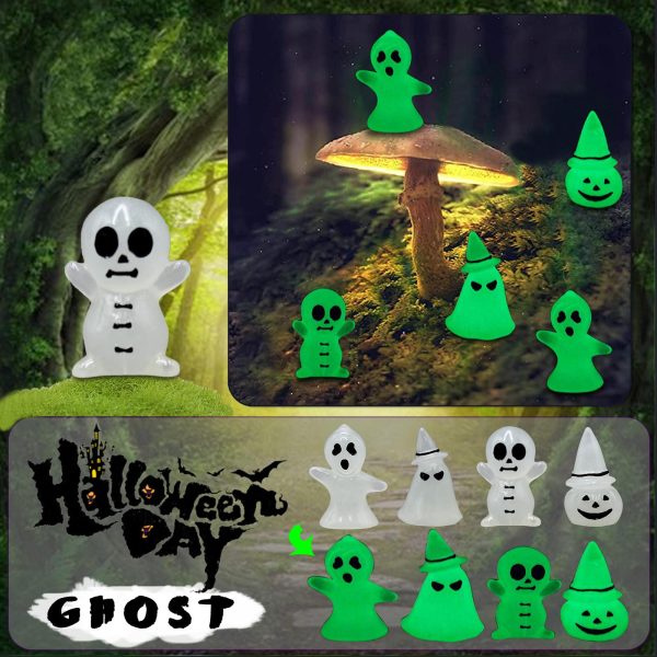 4PCS Halloween Luminous Ghost Tree Elves Prop