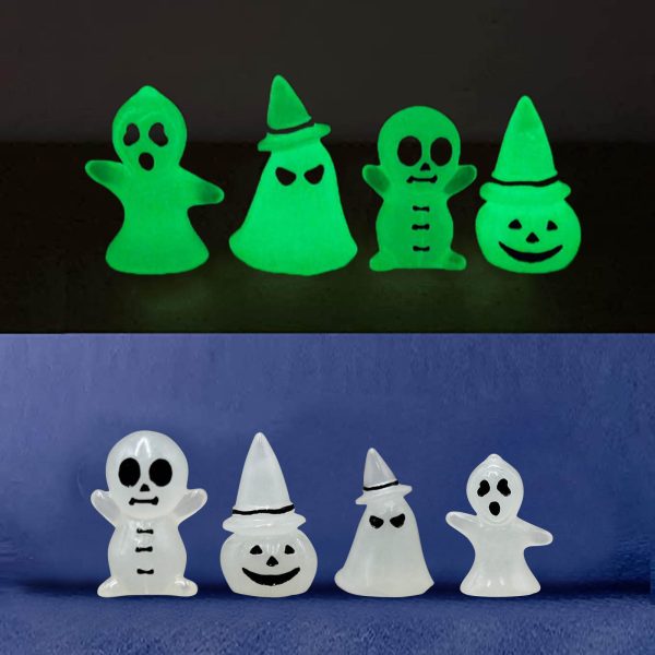 4PCS Halloween Luminous Ghost Tree Elves Prop