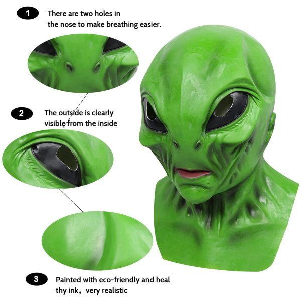 Halloween Green Alien Mask Prop