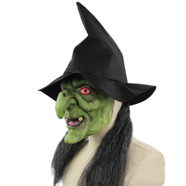 Halloween Green Face Witch Prop