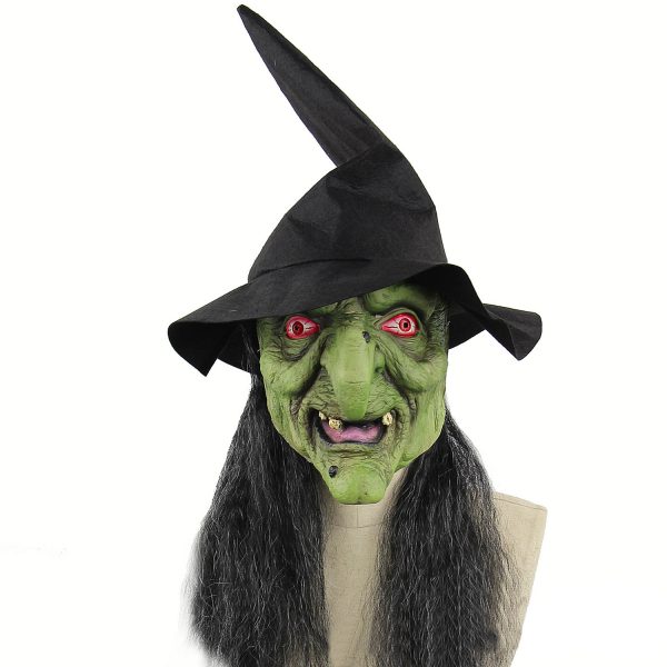 Halloween Green Face Witch Prop