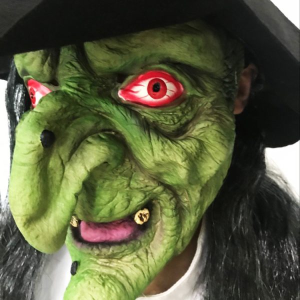 Halloween Green Face Witch Prop