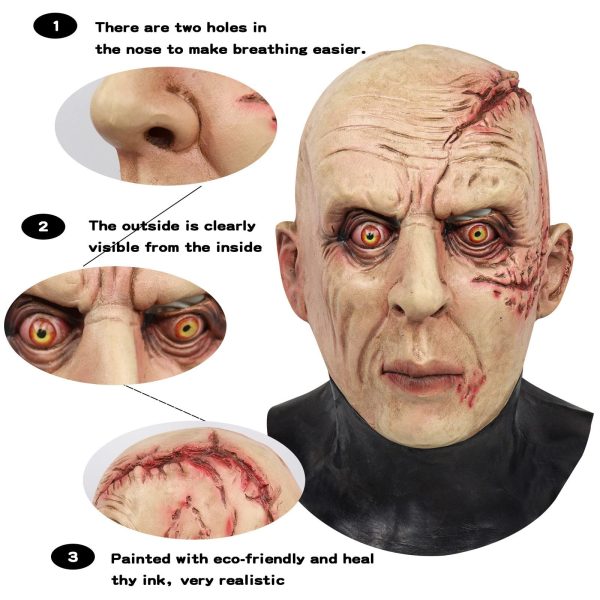 Halloween Red-eye Skinhead Mask Prop