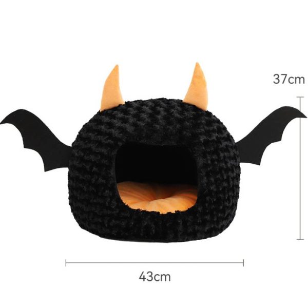 Halloween little devil design half surrounded pet house cats and dogs